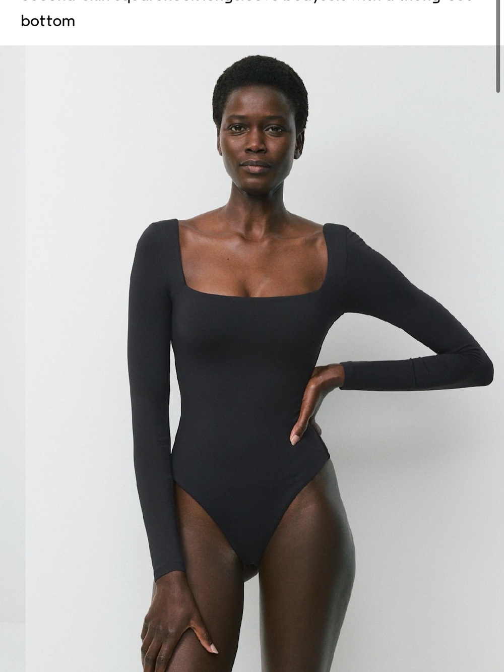 Aritzia Babaton Black Square Neck Bodysuit